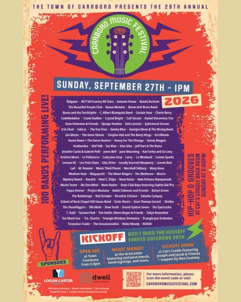 Carrboro Music Festival Sept 26 to 27